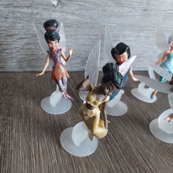 Disney Parks Pixie Hollow Fairies Collectible 5 Piece Figure Set PVC - Picture 2 of 6